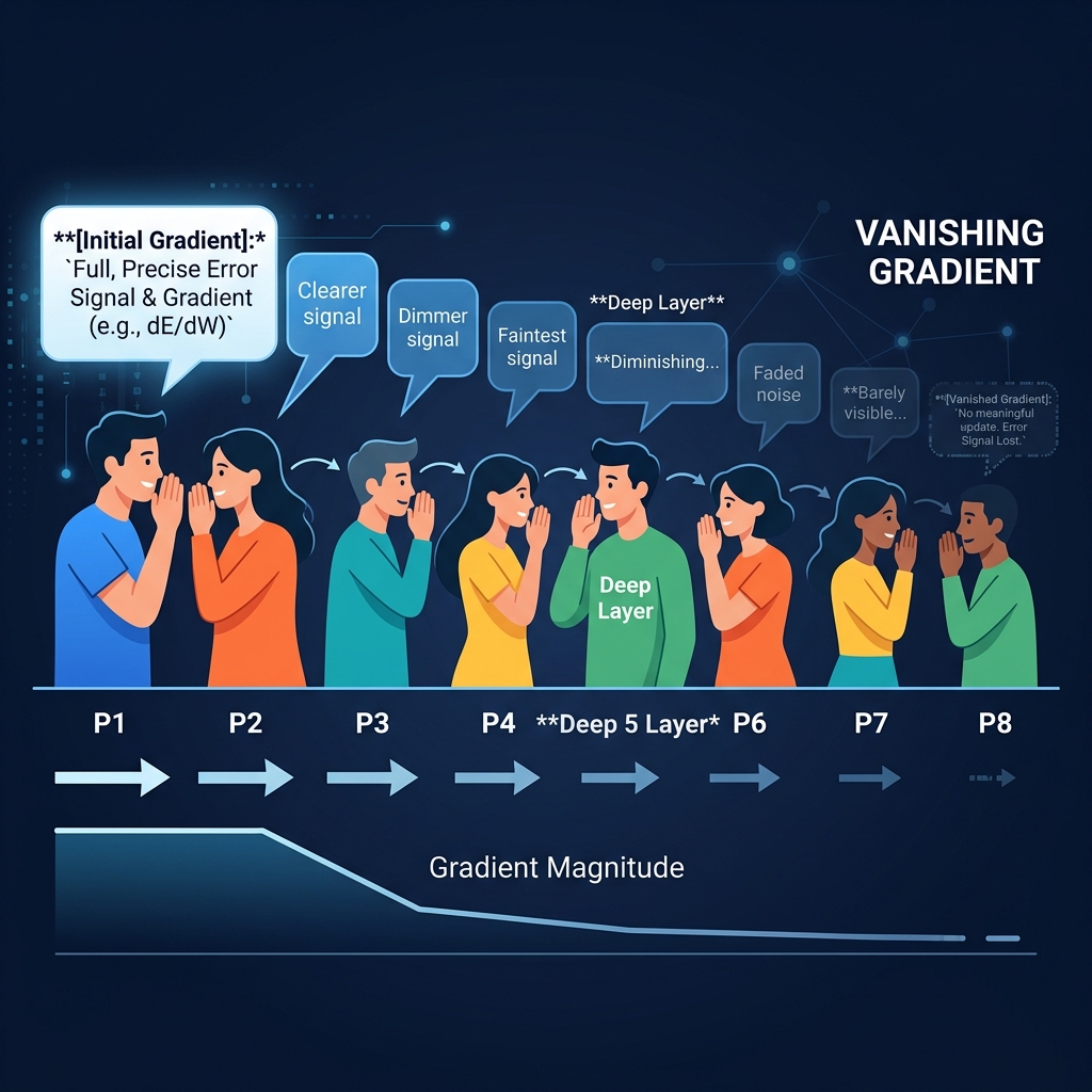 Vanishing Gradient Telephone Game