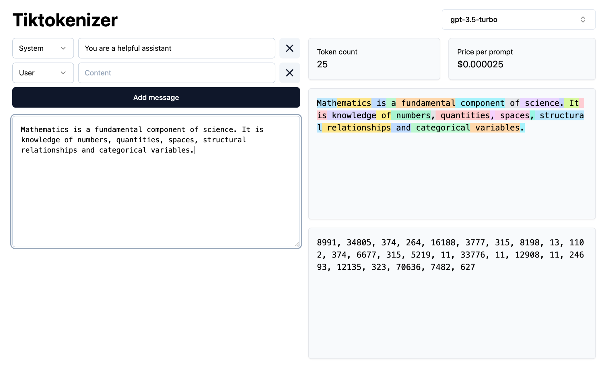 English Tokenizer Visualization
