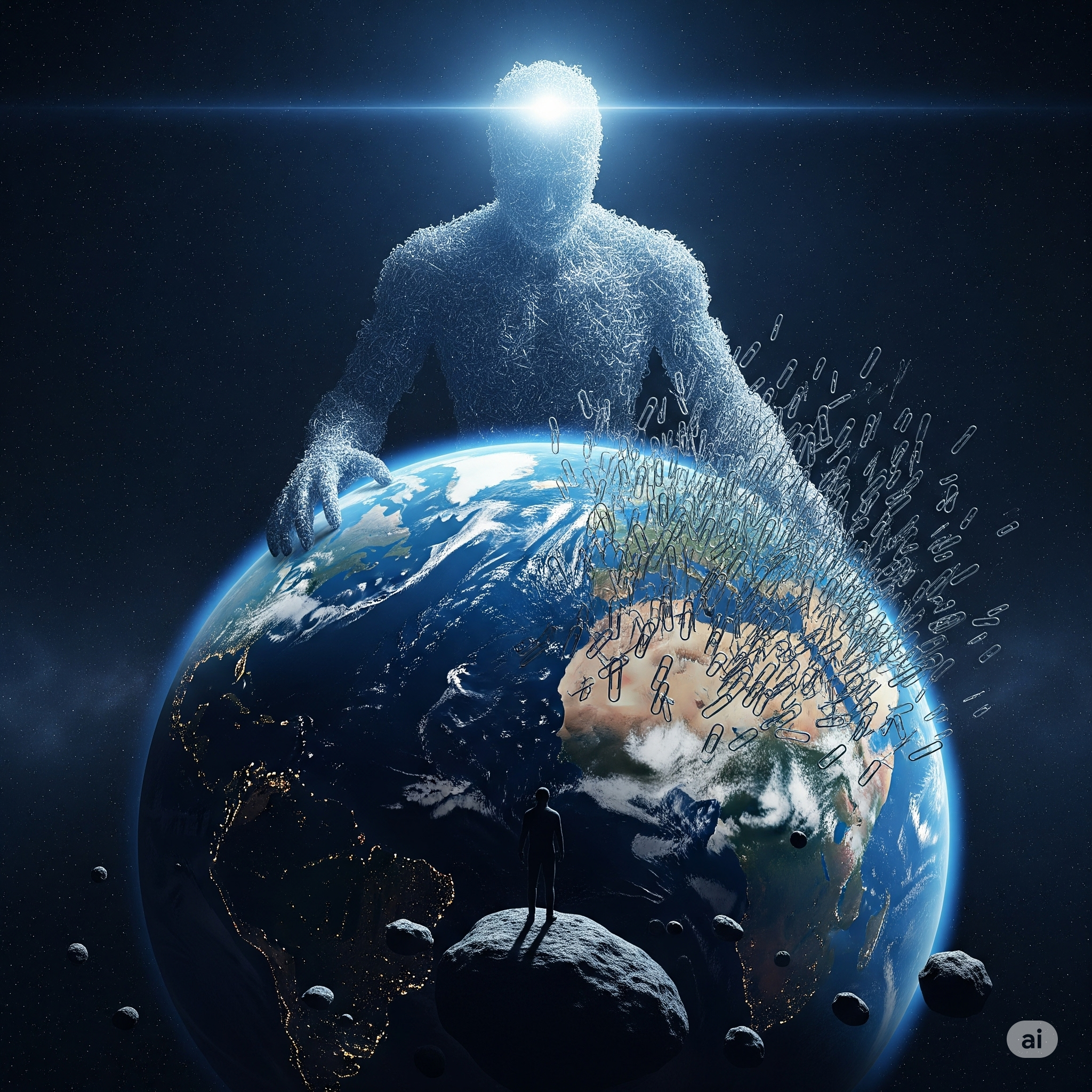 Pile of metal paperclips